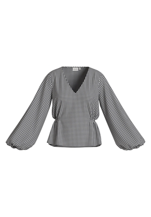 Blusar/Skjortor - Viterni v-neck top – Slate black/white